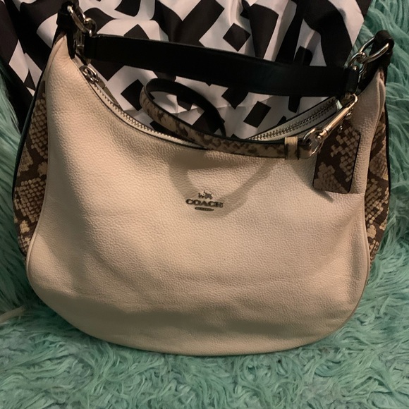 Coach Handbags - Coach Hobo Bag Mint Black White Snake